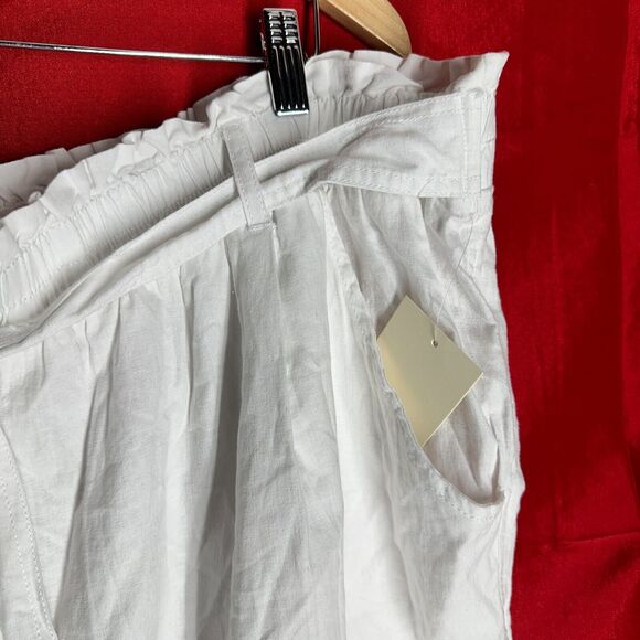 NWT Westbound Linen Blend Pull On Pants Women 3XS Smocked Elastic Waist Wide Leg - Picture 5 of 10